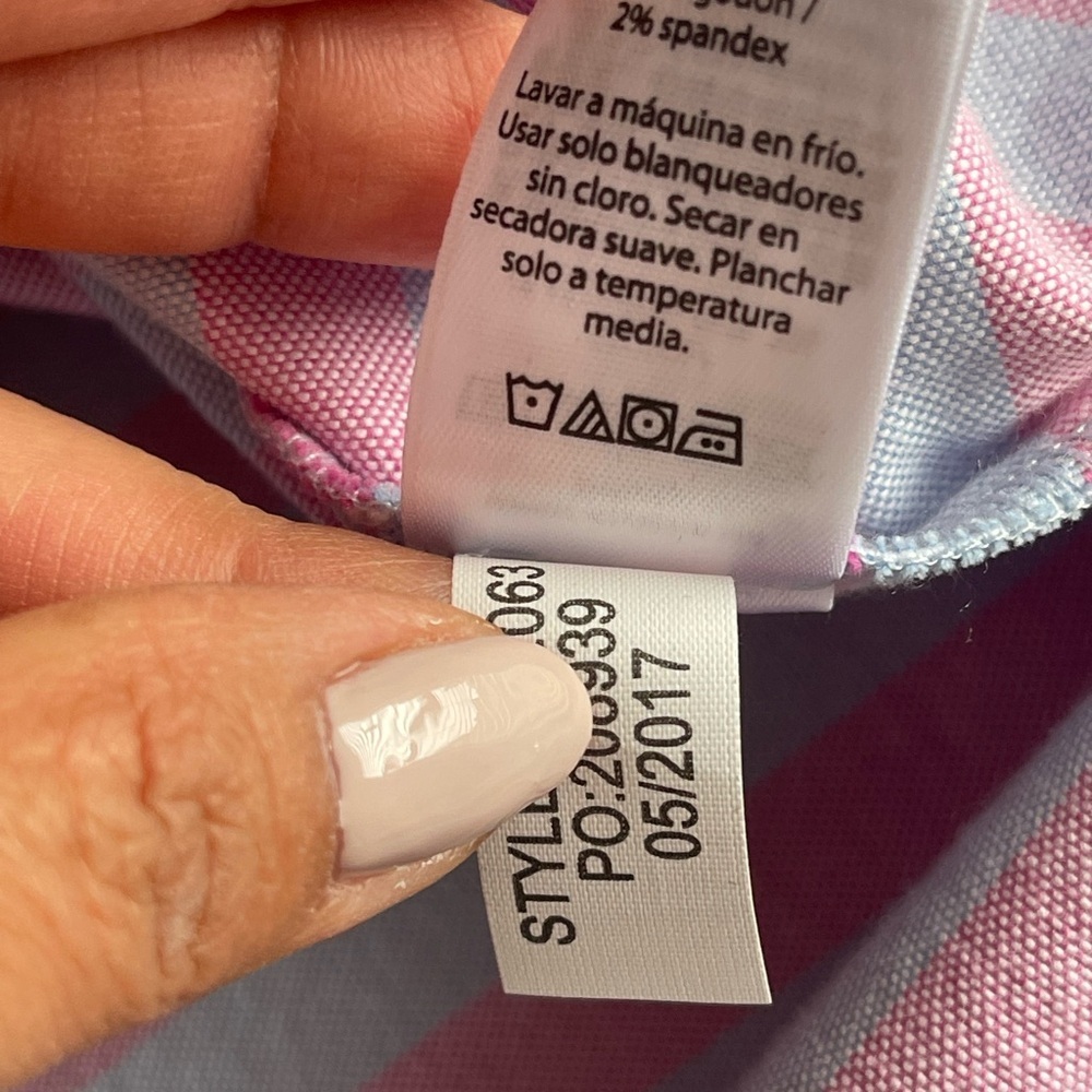 Vineyard Vines Women's Relaxed Coastside Stripe Hi-Lo Popover Shirt Size 8 Blue - Picture 10 of 11